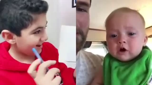 a boy reads a child while crying 👶