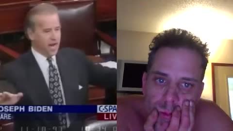 Side by side video of Hunter Biden and Joe Biden: Hunter Biden smokes crack in video!