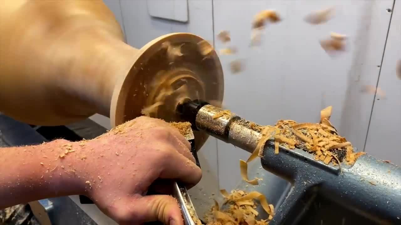 The sight and sound of the art of woodworking on a lathe are mesmerizing