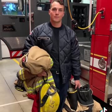 Fire Fighter Says Farewell.