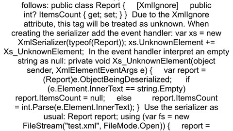 Xml Empty Tag Deserialization