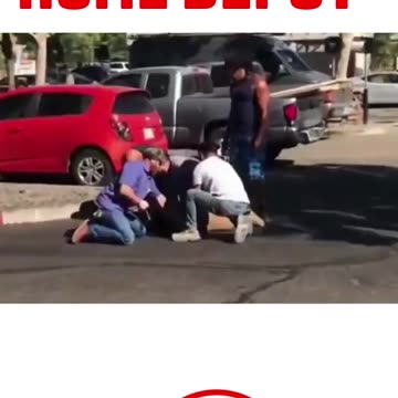 Thief TACKLED and HOG TIED at Home Depot