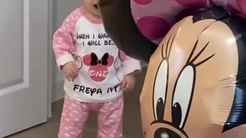 Cute baby reaction when he sees is gifts