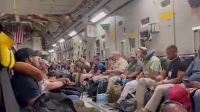 Inside a C-17 Carrier fleeing Kabul.