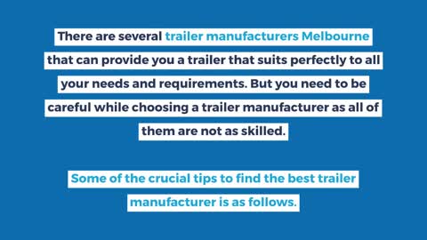 How to select a trailer manufacturer