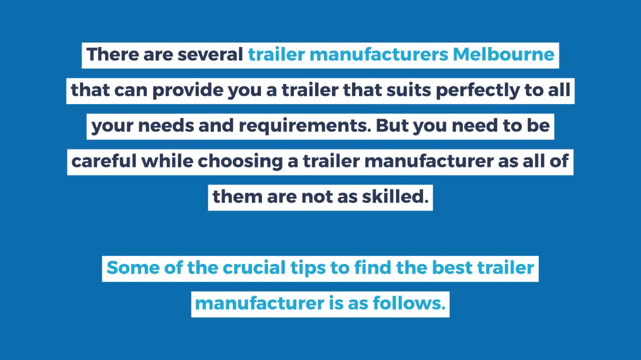 How to select a trailer manufacturer