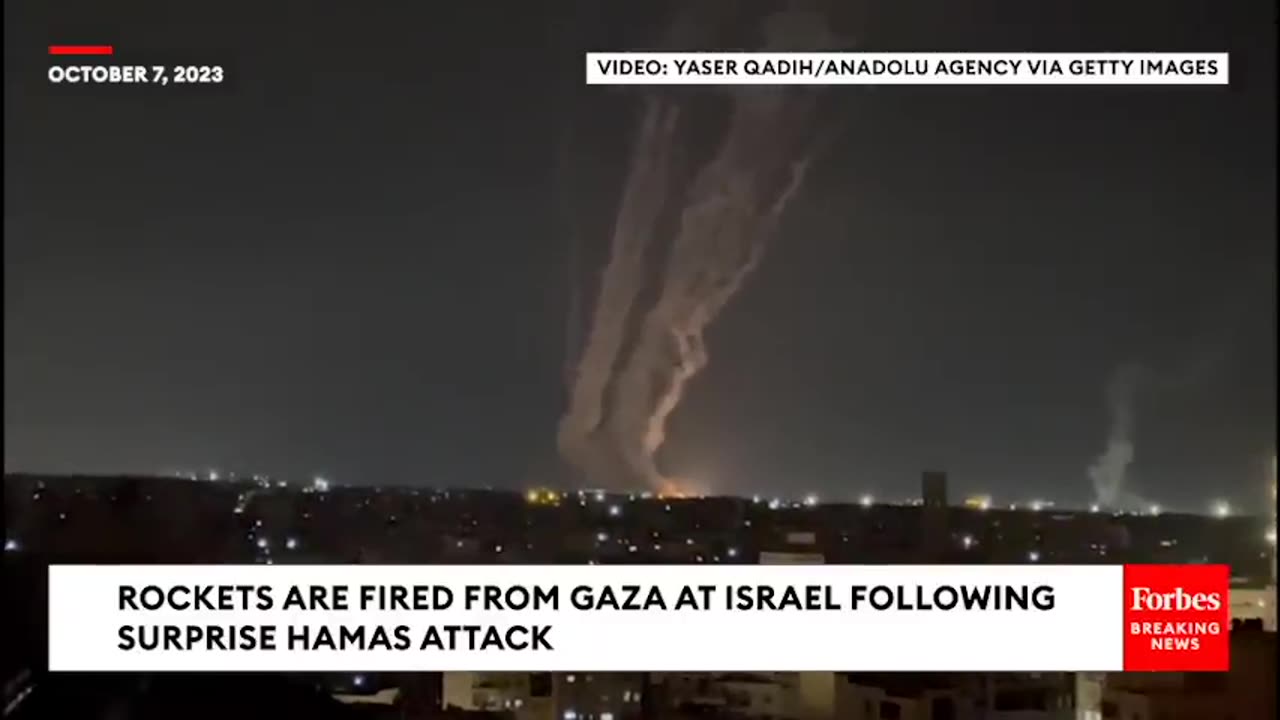 Rockets Fired From Gaza Strip Rain Down On Israel After Hamas's Prior Surprise Attack