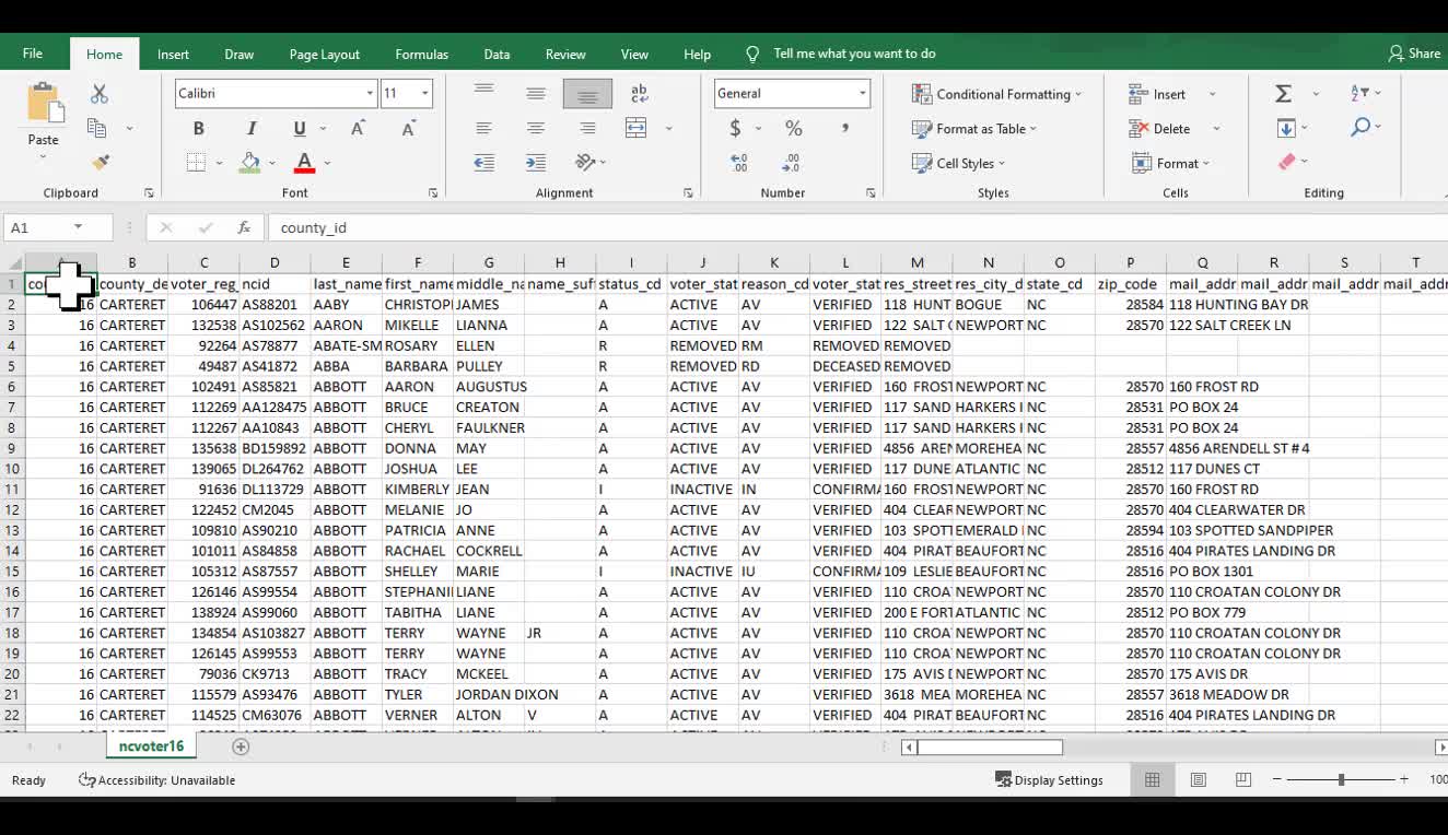 How to pull North Caorlina Election Data