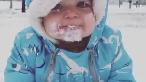 Baby in the ice.