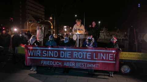 Friedlicher Demonstrationszug in Wolgast am 22.12.2021