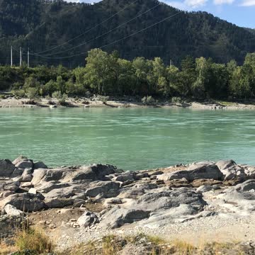 mountain river Katun with beautiful color