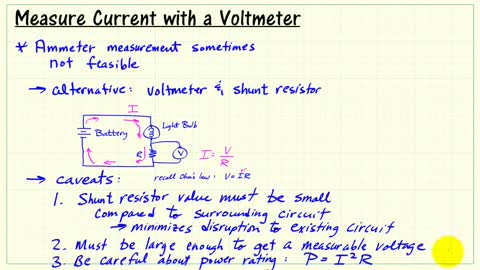 Measure current with a shunt resistor and DMM voltmeter