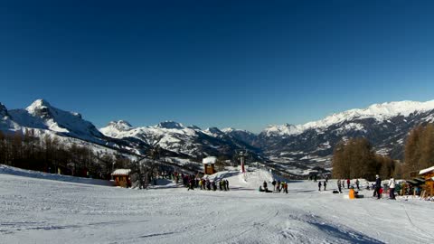 Skiers on the mountain