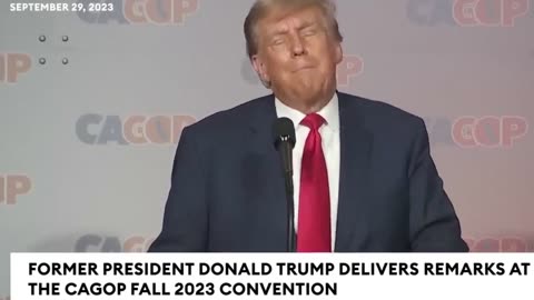 WATCH: Trump Does Impression Of Biden Having Trouble Walking Off Stage During California Speech