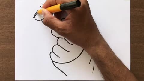 😷How to Draw a Hand with Butterfly from letters WM😷😷