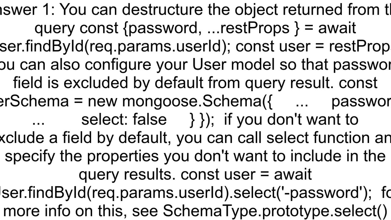 How can I delete a property from object returned by mongoose