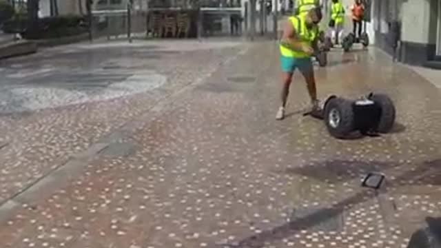 Guy Falls While On Segway Tour