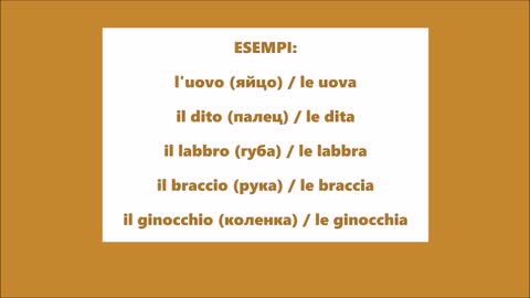 Le eccezioni - I nomi MASCHILI con il plurale FEMMINILE