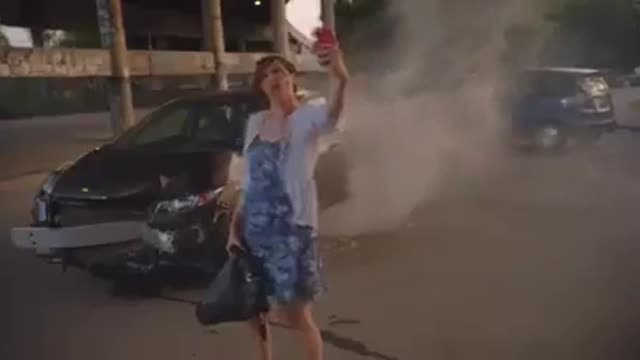 funny video selfi crazy woman