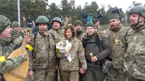 Volunteers of one of the 112th Battalions of the Kyiv Special Troop Brigade got married.