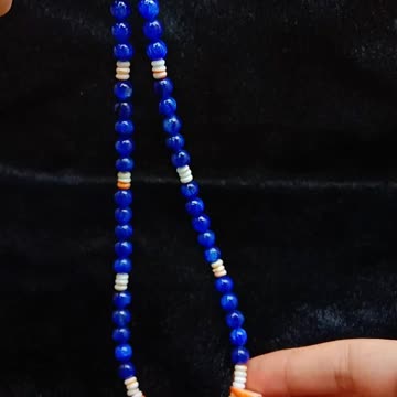 Kyanite smooth beads and otange spiny oyster with Ametrine pendant necklace 02