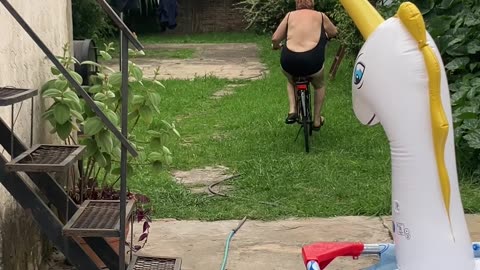 Grandma Falls Off Bicycle