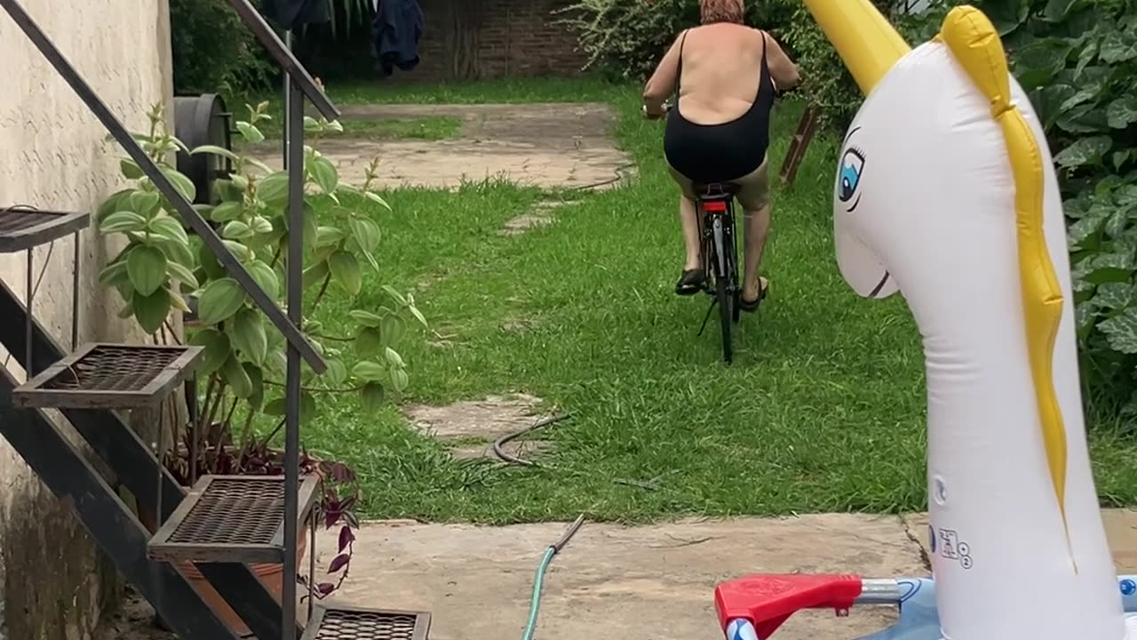 Grandma Falls Off Bicycle