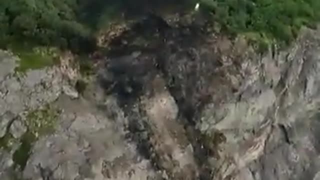 Crash site of the missing AN-26 aircraft in Russia's Kamchatka