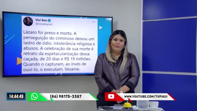 Deputada Federal do Psol lamenta morte de Lázaro