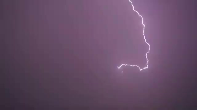 Purple lightning is beautiful in the sky