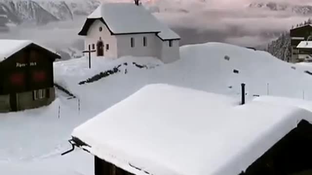Winter snow morning