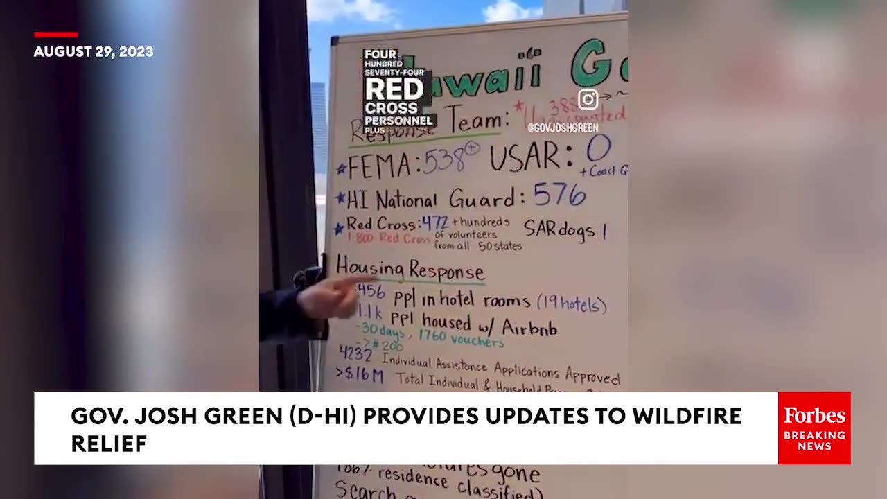 Hawaii Gov. Josh Green Delivers Wildfire Relief Update