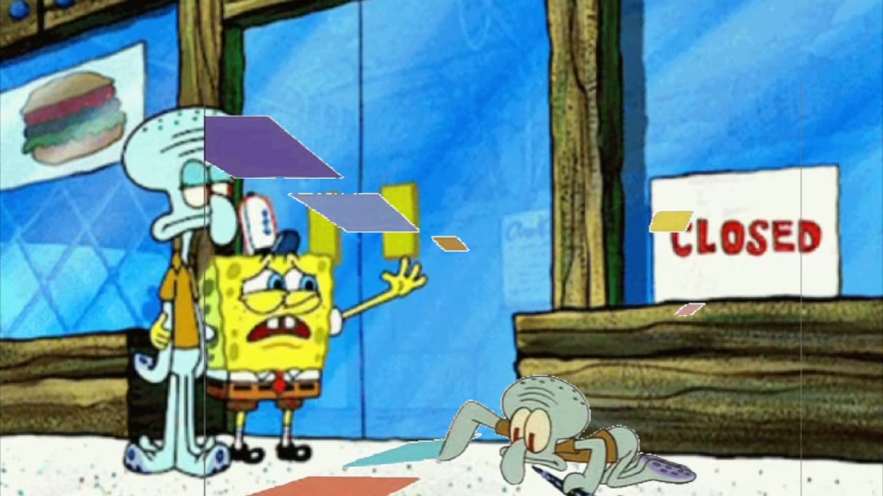 Squidward Is Playing With Tiles While The Krusty Krab Is Closed 🔒