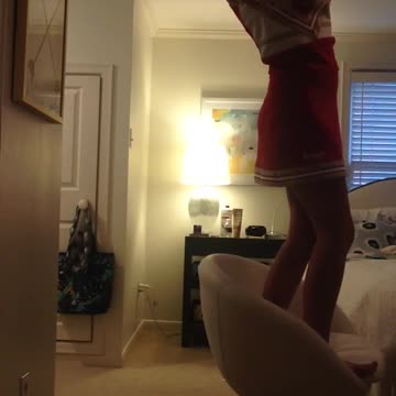 Girl Falls Off Chair Doing Cheer Routine