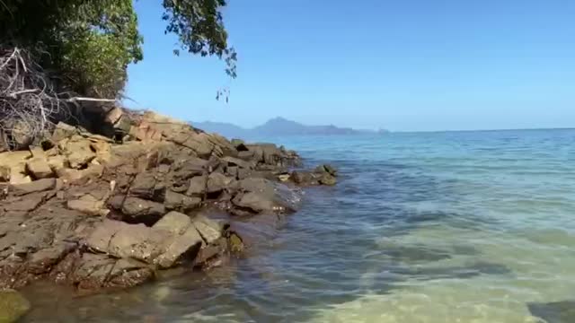 Attractive scenery and cristal clear water for bathing..