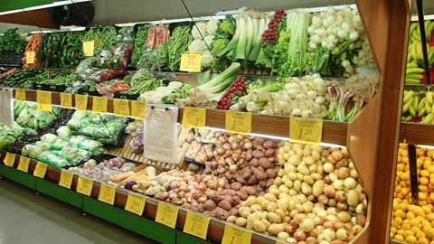 Fruits And Vegetables Aisle Footage