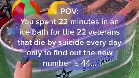 You spent 22 minutes in an ice bath for the 22 veterans