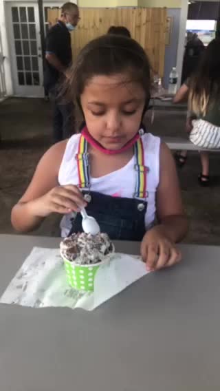 Eating ice cream with the kids