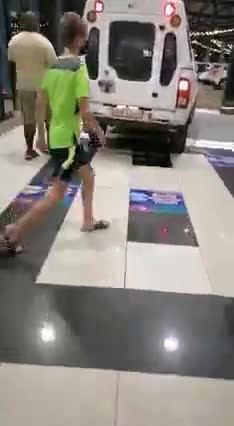 Ethekwini Municipality worker drives city vehicle through mall