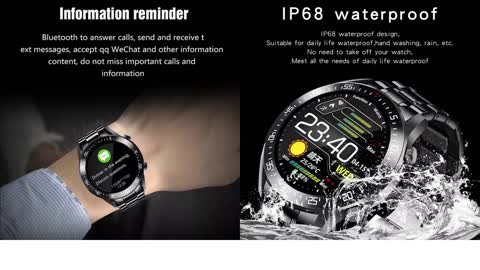 LIGE 2021 Fashion Full Circle Touch Screen Mens Smart Watches