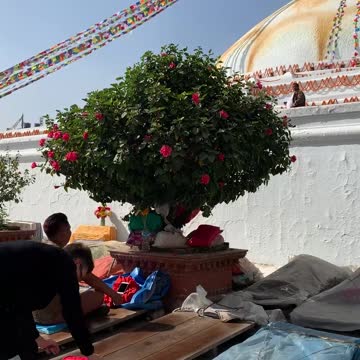 Devotees praying for god