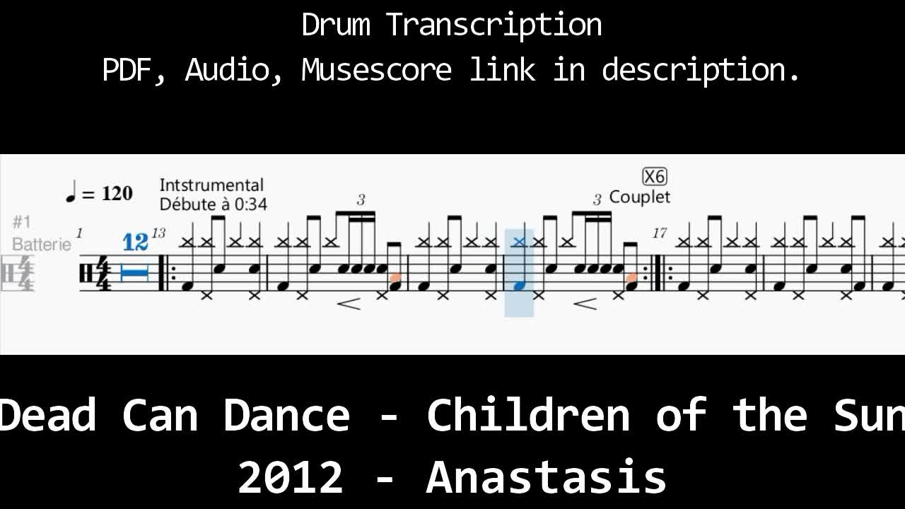 Dead Can Dance - Children of the Sun - Drum Transcription