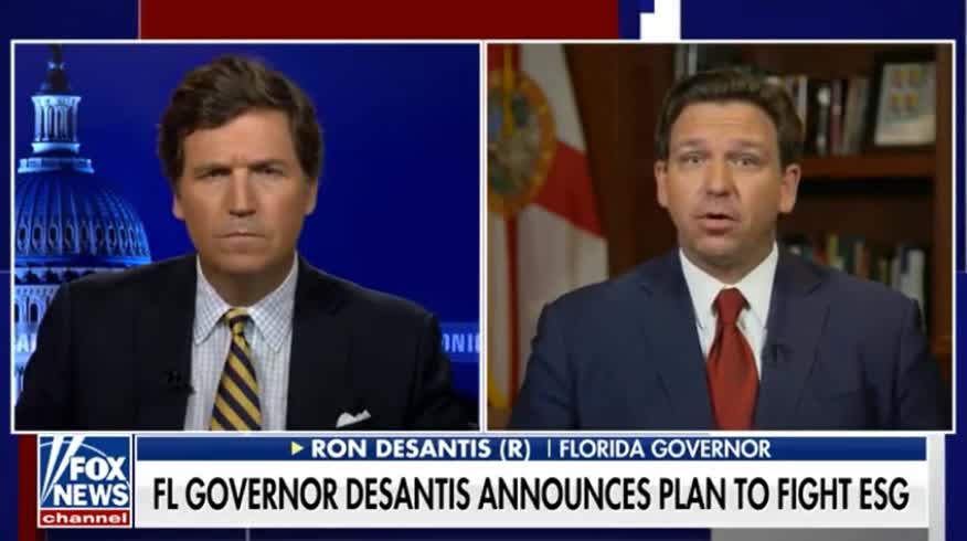 Tucker Carlson with Ron DeSantis on the fight against ESG 7/27/22