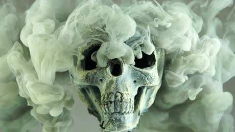 Slow Motion and funy smoke On the skull