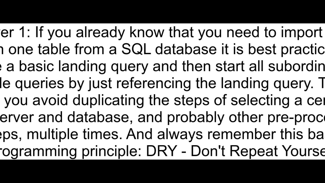 How to get another table from the same sql data source without having to type the server name and d