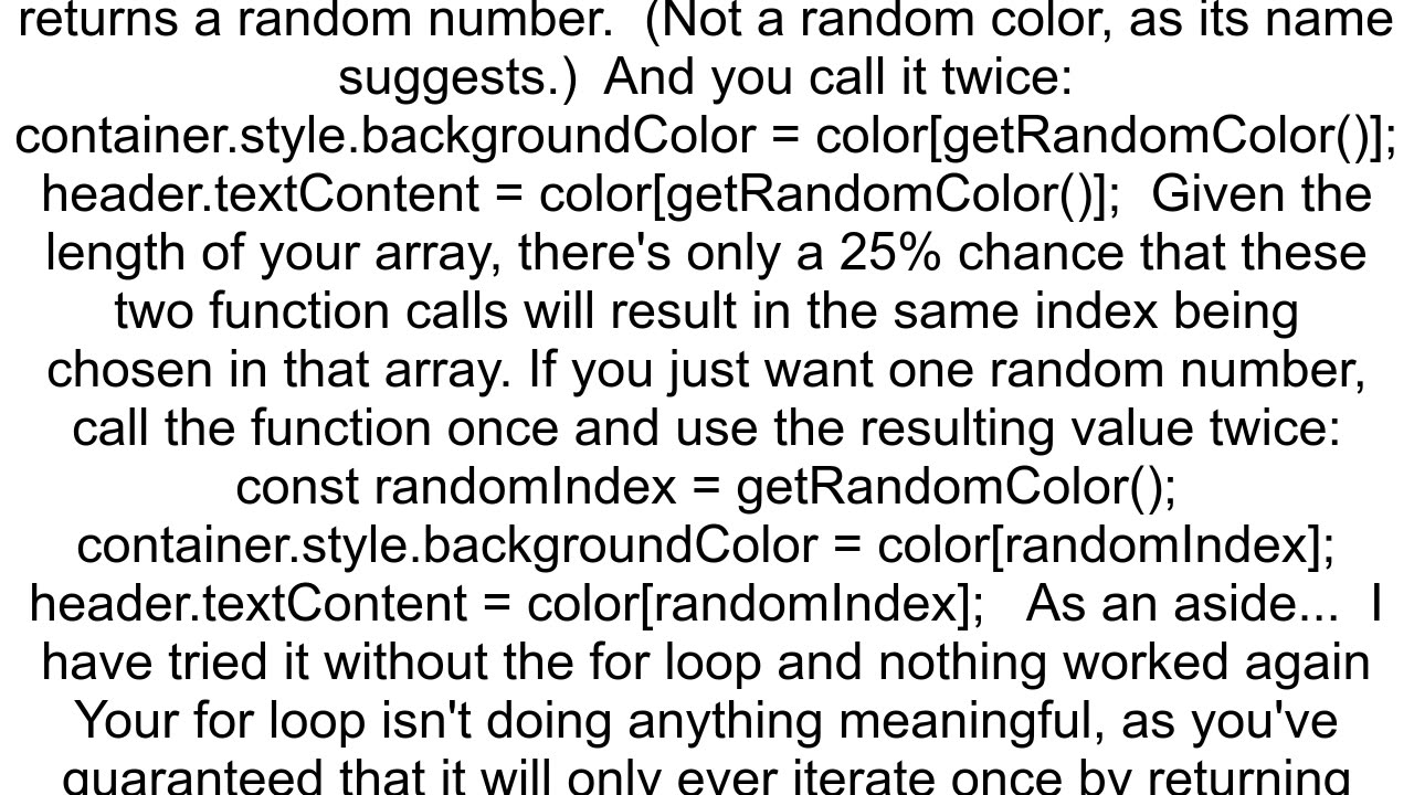 Generate a random background color in javascript