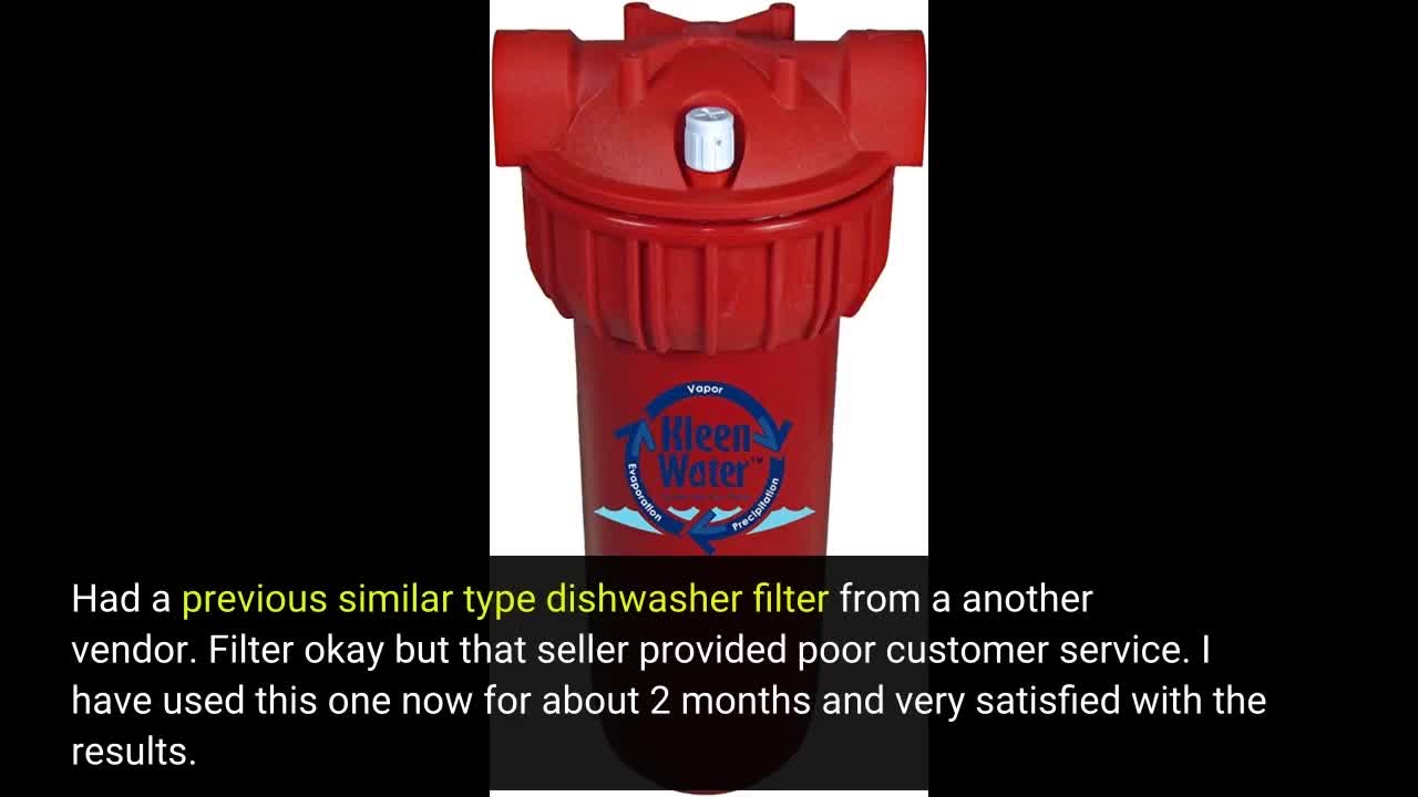 KleenWater Dishwasher Water Filter KW2510HW Under Sink-Overview