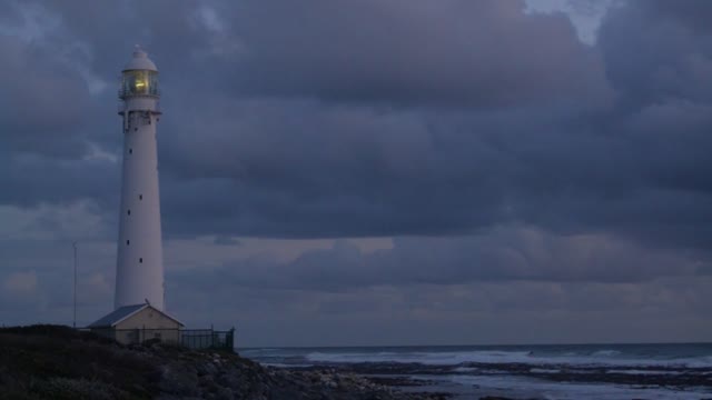 Nice Time Lapse Video of a Lighthouse Under a Cloudy Sky