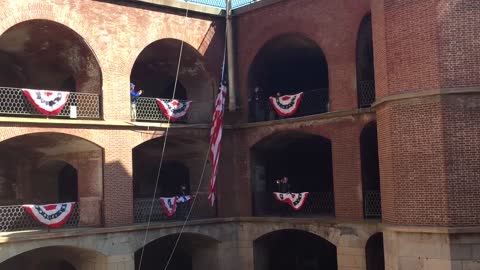 Fort Point San Francisco Civil War Day - Raising the Flag