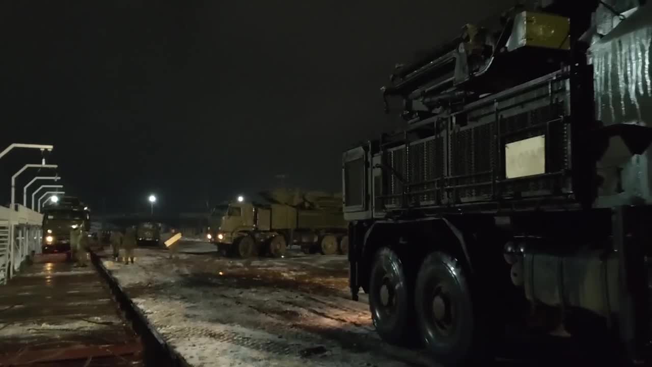 Arrival of the Pantsir S-1 ZRPK of the Russian Armed Forces to Belarus.